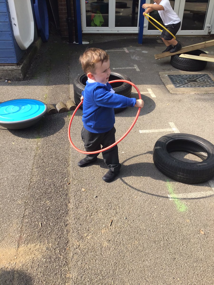 wvpsEYFS's tweet photo. We are loving outdoor play in Robins class! Even Miss Martin has joined in with navigating tricky obstacle courses through cargo tunnels, over tyres, on wobble boards and even getting involved in hula hooping! #OutdoorPlay #WVPS #EYFS https://t.co/l0HSSLi5gT
