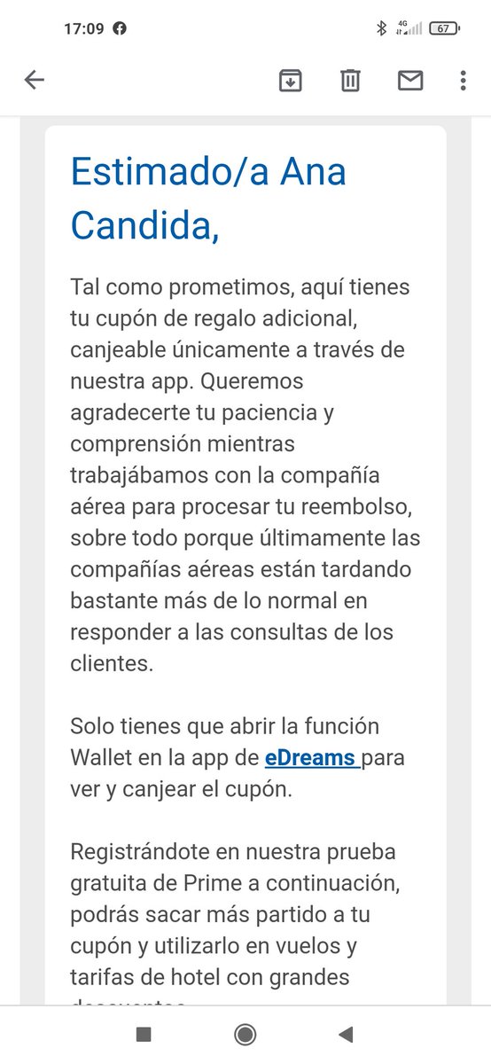 Annaka58667364's tweet photo. @eDreams_ODIGEO @eDreams @elprogramadear siguiendo mi hilo paso a comentar la poca vergüenza de esta gente ahora me regalan 15 euros por contratar algo con ellos!!ustedes flipan en colores!y cuidadín con la estafa del prime que NO LO QUIERO https://t.co/J2iKmUHwam