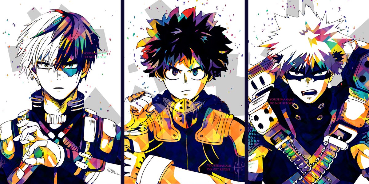 TriumvirateArt pieces made for a future project's graphics I'm super excited about #BNHA  #BokuNoHeroAcademia  #mha  #MyHeroAcademia  #Todoroki  #Bakugou  #Deku