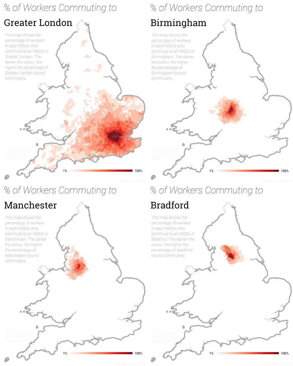 8/ ...but thanks to  @undertheraedar, we know:Here’s where the "daytime population" (workers, schoolkids etc) come in from, for four major UK cities.Suffice it to say, one of these is not like the others...(all images from  @undertheraedar)