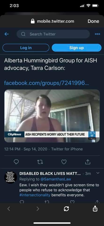 This group is NOT speaking for the majority of disabled Albertans. I was part of this group and at the height of the BLM protests I had posted on my personal FB pg about a black-owned business that I was supporting and that those who wanted to support them should too.