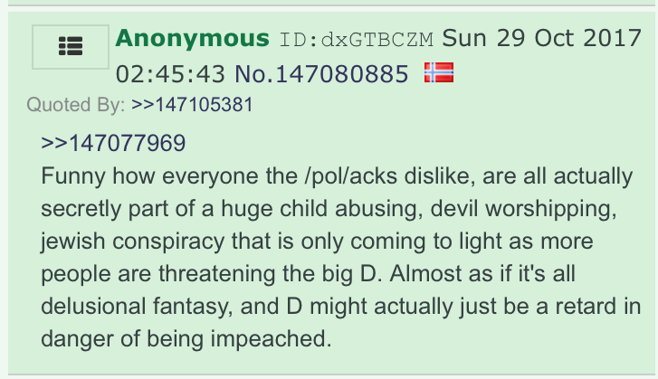 With that out of the way, let's dive in to *this* thread!This will take a while to draft, so here's a preview to whet your appetites. (BTW, this comment was made before Q's appearance in the thread -- more evidence that Q was repackaging beliefs that were commonly held on 4ch.)
