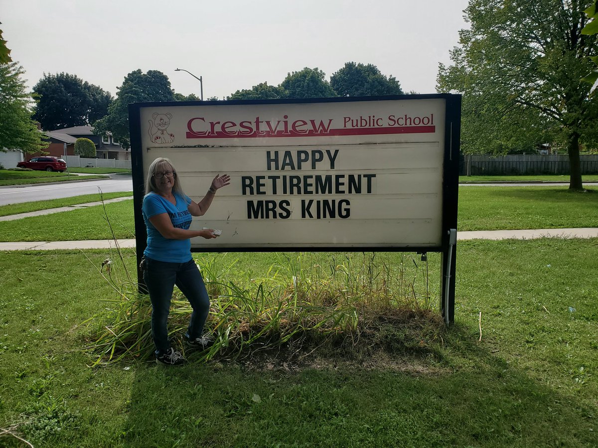 A bittersweet day at school today. We were so thrilled to see so many excited students and familes...we have truly missed you.  However, we had to say goodbye to our beloved Mrs. King.  It has been a wonderful 14 years. You will be missed by all. Happy Retirement! <a href="/wrdsb/">Waterloo Region DSB</a>