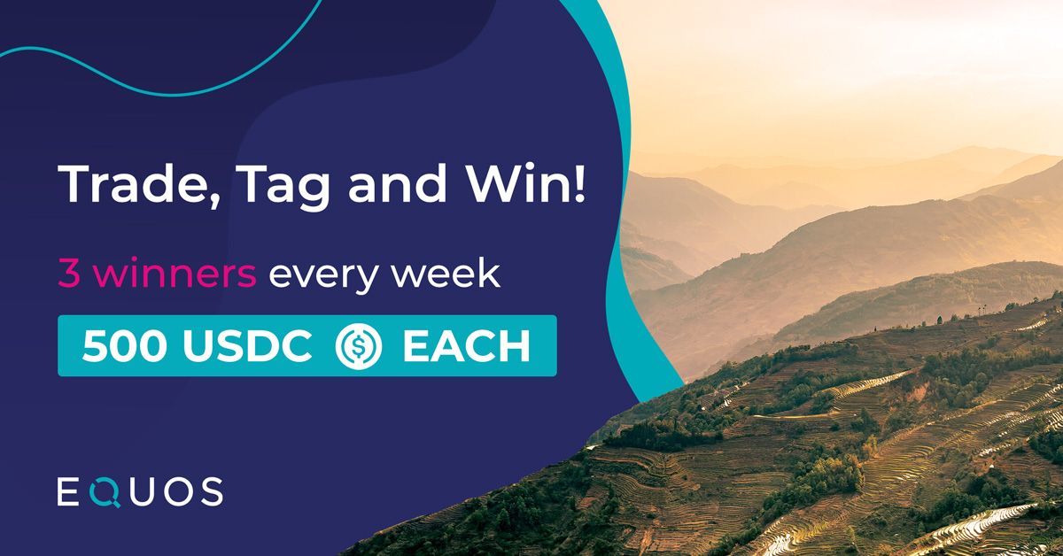 eqonex's tweet photo. Round 2 of EQUOS #Giveaway...
Win 500 USDC every week for the next three weeks! 

To enroll:
🗣Like &amp; Retweet
👥Tag 3 friends using #tradetagwin
📊Place 1 trade on https://t.co/PTBZFEmyzN— no minimum!

For more details: https://t.co/qAqzPj3eB0

Winners announced 9/18! https://t.co/ItJrM9jYtt