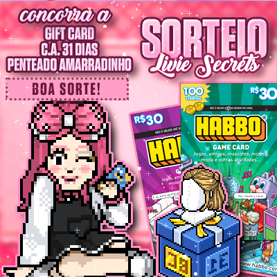 MorinhosFc's tweet photo. SORTEIO! 
Gift Card 250c e 250d
Penteado Amarradinho
31 dias de CA

Requisitos:
• Seguir 
@LivieSecrets
 e 
@MorinhosFc 
.
• RETWEET + FAVORITE esse tweet.
• Marcar 3 amigos.

Resultado: 30/09. Boa sorte! https://t.co/xMpa11AAMu