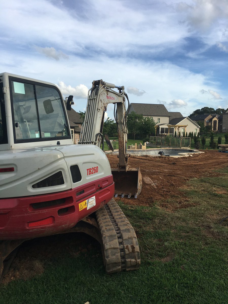 TakeuchiMFG's tweet photo. The versatile TB260 finishing up a new pool in Braslton, GA. #gotpool https://t.co/C9KjLElPpB