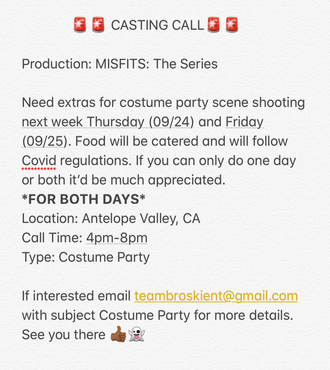 TeamBroskiEnt's tweet photo. 🚨🚨CASTING CALL🚨🚨
DM US FOR MORE INFO 👍🏾👍🏾

#castingcall #MISFITSTheSeries #tvshow https://t.co/0d3perx9tB