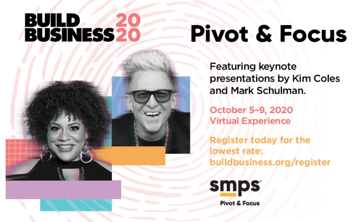 SMPS_SF's tweet photo. Have you checked out the schedule for @SMPSHQ #BuildBusiness2020? There's over 50 sessions and virtual events, and we're less than a month away! https://t.co/NTmchNXPX6 #conference #pivotandfocus #marketingeducation #professionaldevelopment https://t.co/K46InxV4hJ