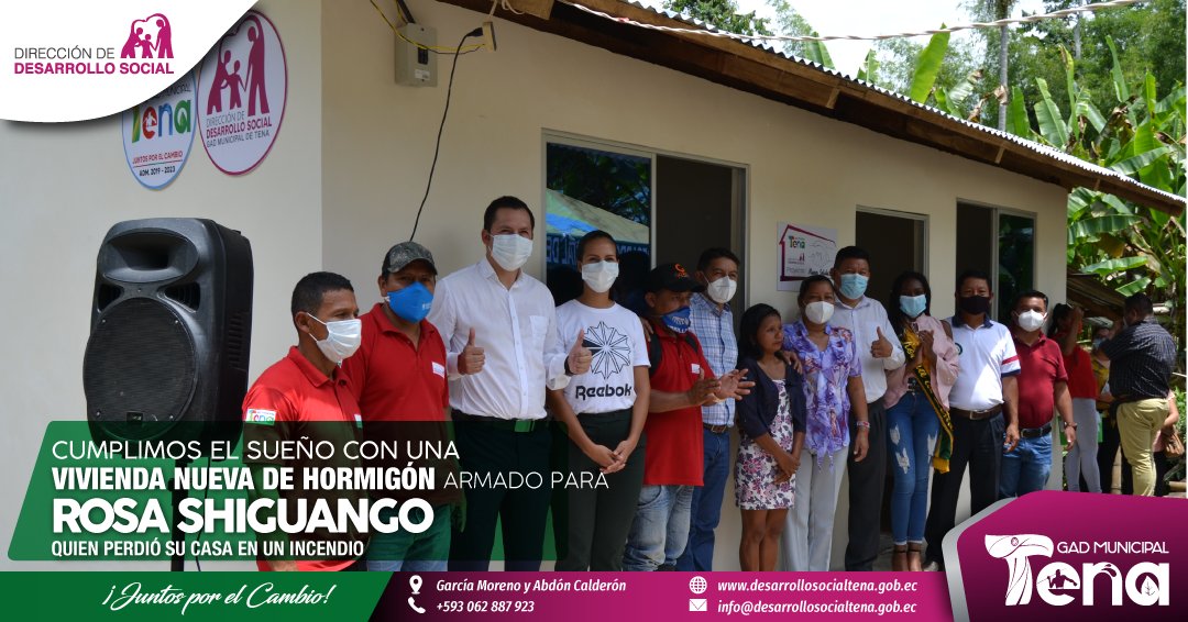 DDSOCIALTENA's tweet photo. Entregamos una hermosa vivienda de hormigón armado de 42 metros cuadrados: 2 dormitorios, sala - comedor y baño privado.
La emoción de doña Rosita Shiguango fue incontenible, porque siente que le han devuelto la esperanza al ver su sueño hecho realidad.
#CarlosGuevaraAlcalde https://t.co/JNCcWIvue9