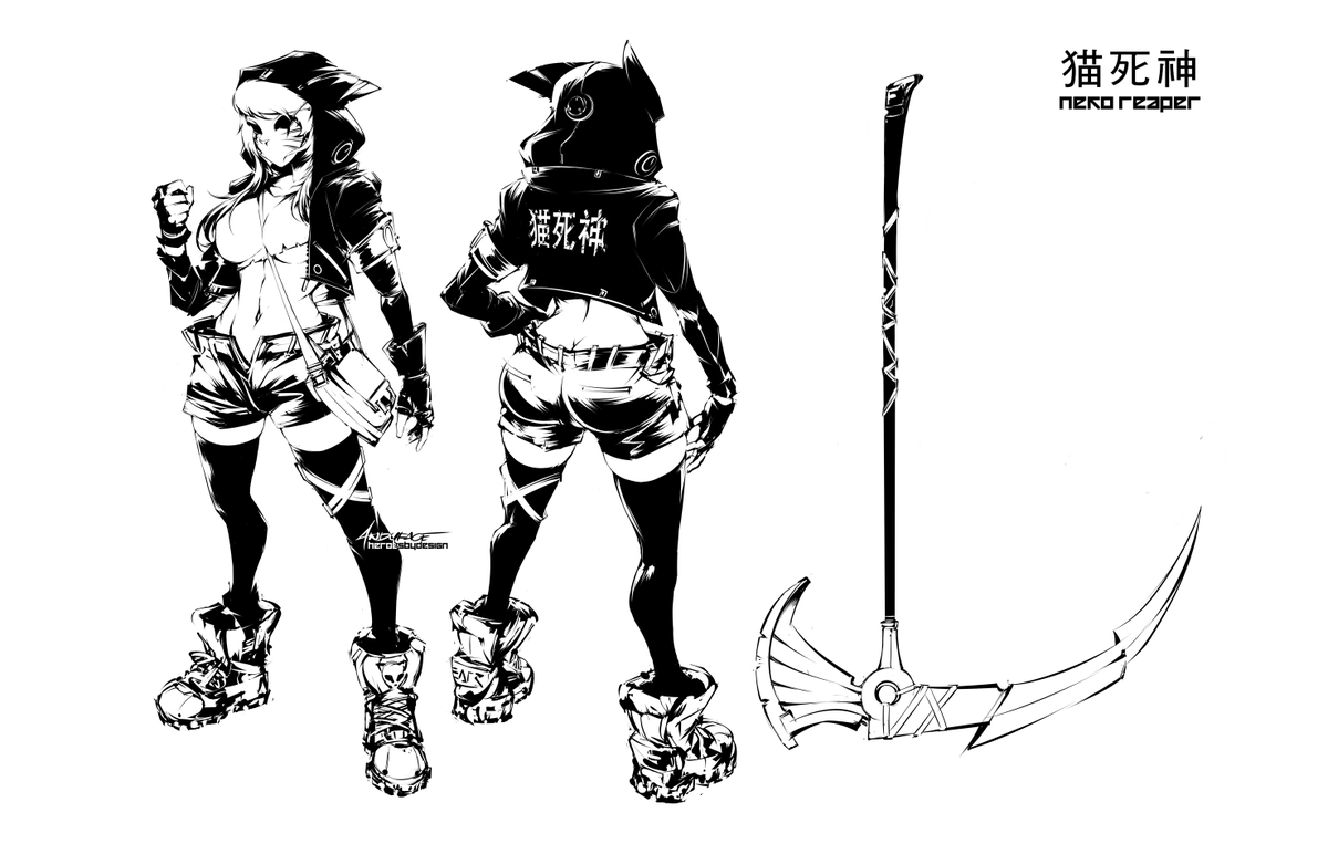 Neko Reaper mascot concept (commercial use) 