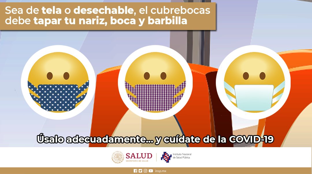 inspmx's tweet photo. Recuerda que al usar cubrebocas, debes cubrir la nariz, boca y barbilla.
Si debes estornudar o toser, recuerda utilizar el ángulo interno del codo, aun cuando tengas puesto el cubrebocas. https://t.co/z283d0rA2z