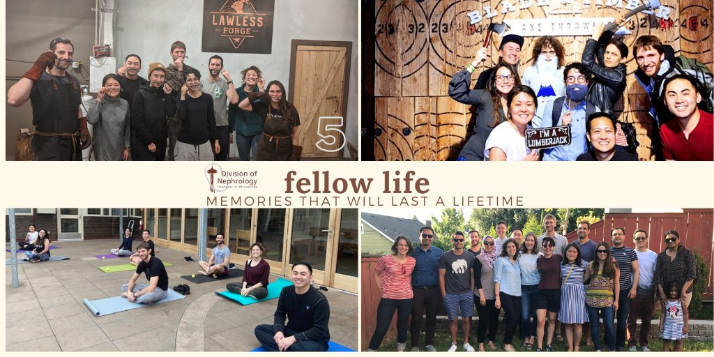 UWNephrology's tweet photo. 5th reason to train at #UWNephrology Fellowship Program: Fellow Life - Diverse, Inclusive and Fun #Nephfellows #NephTwitter @UWMedicine @UWGME https://t.co/Vs8Hr8NXFj