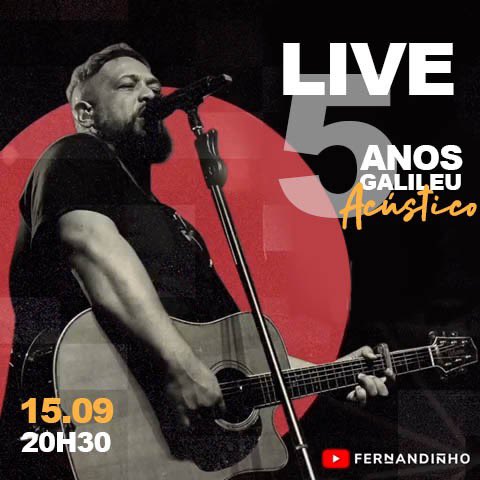 fernandinho_br's tweet photo. É AMANHÃ!
Esperamos por vocês às 20h30 no YouTube!
#LiveGalileu5AnosAcústico
#LiveFernandinho https://t.co/kdGsL7a8Ew