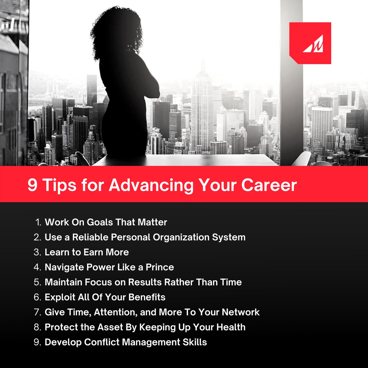 WictC's tweet photo. Happy Monday! Time to get back at it. Miranda Pennington suggests 9 tips to help you advance your career. We challenge you to try one of them this week and let us know how you did in our DMs! Read the link in our bio to dive in deeper to the tips. https://t.co/iUFn5xhAhW