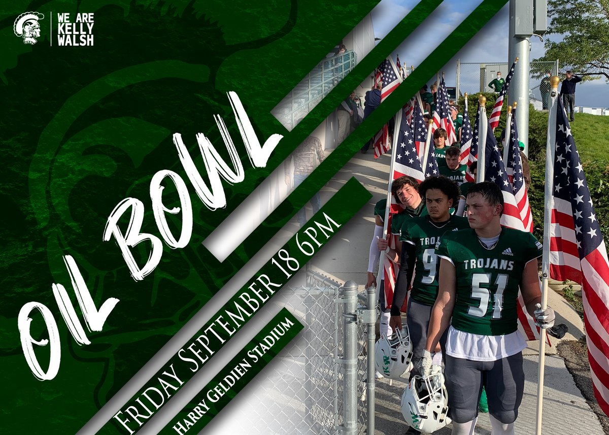 KellyWalshHS's tweet photo. Oil Bowl is THIS Friday, September 18th. Tickets will still be free and  only be available in person on Tuesday, Wednesday, or Thursday from 11am-2pm at the stadium ticket office.  Tickets will be limited.  NC students and fans must contact NC for their ticket.  #WEareKellyWalsh https://t.co/5uI0qaHcXd