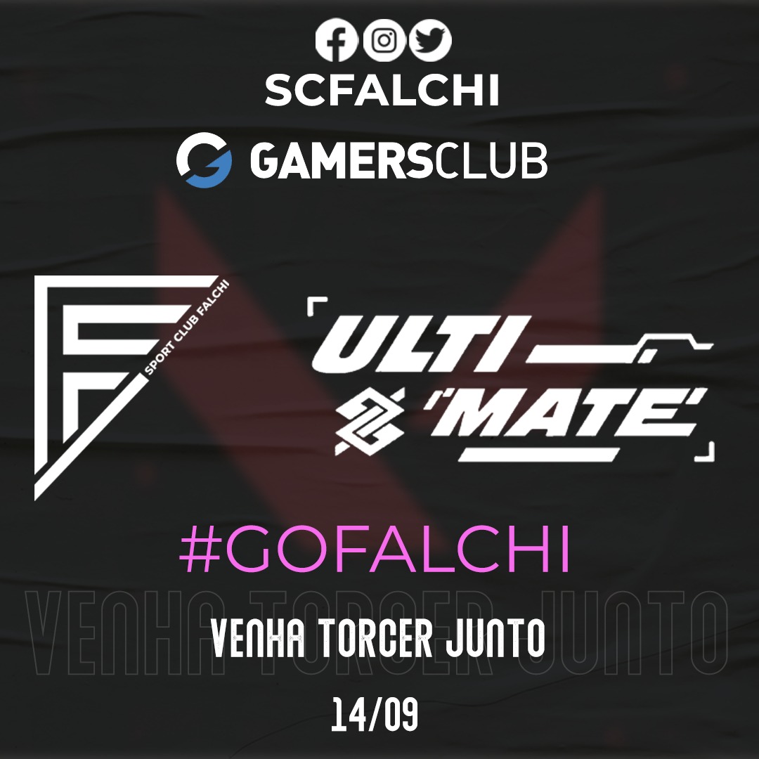 SCFalchi's tweet photo. COMEÇA HOJE! 

Nosso time de #Valorant vai participar do qualificatório GamersClub Ultimate! Desejamos muito sucesso e aprendizado e além de tudo #GOFALCHI !

@GamersClubVAL @VALORANTBrasil #SCFalchi https://t.co/uU36CAA0Kt