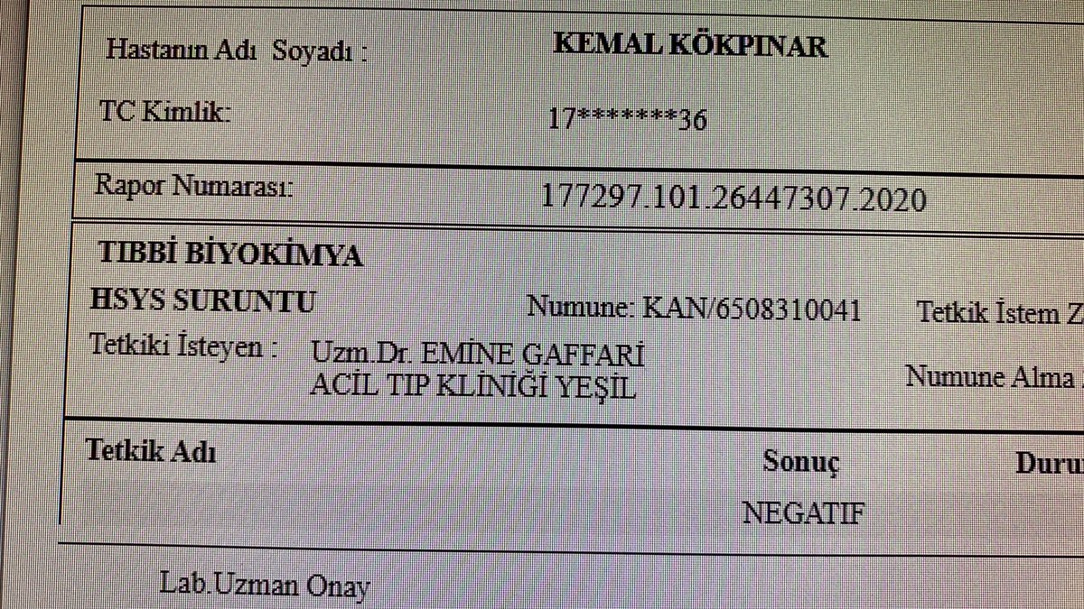 sınav sonucundan daha heyecanlı korkulu bekleyiş korona raporu olsa gerek.