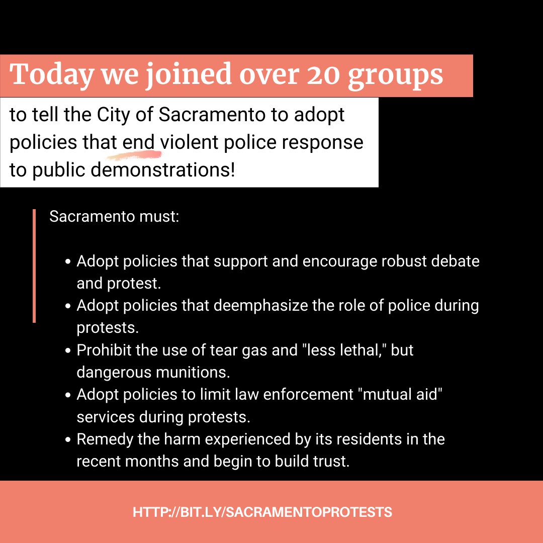 BlackJusticeSac's tweet photo. If it is true that, as Police Chief Hahn has stated: the police want to “partner with communities of color, not disparage them,” and as Mayor Darrell Steinberg has proffered: the City would like to “lead change that is essential for real justice and for healing,” then... https://t.co/aE1ojvxXbu