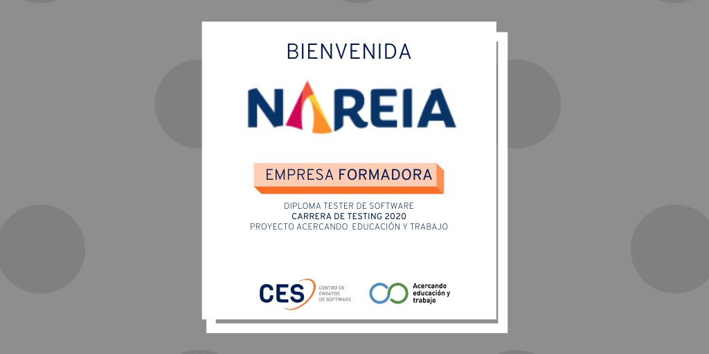Otra empresa se suma como capacitadora en prácticas formativas del Diploma Tester de Software, en el marco del proyecto Acercando Educación y Trabajo.

¡Te recibimos con mucha alegría, <a href="/Nareia_Software/">Nareia</a> ! 😀

#softwaretesting #testing #carreradetesting #pruebasdesoftware