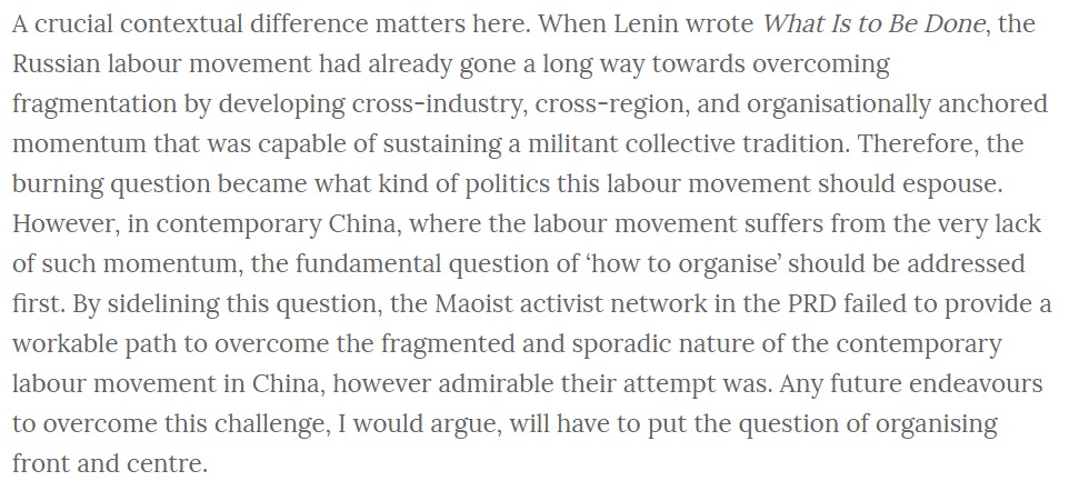 i'm reminded of this paragraph from a report on the maoist struggle in China's Jasic factories