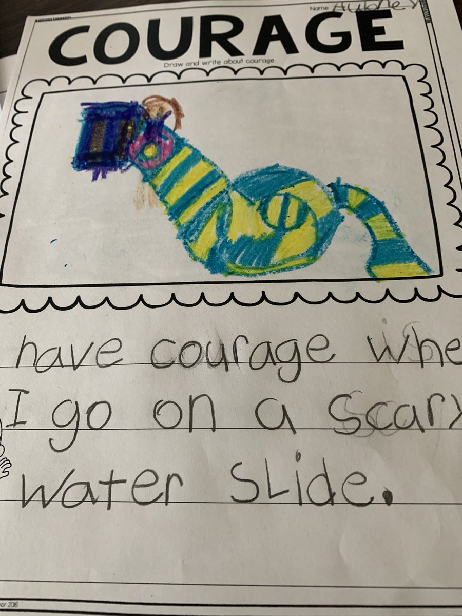 Today our class spoke about courage and when we might need courage in our classroom and community.