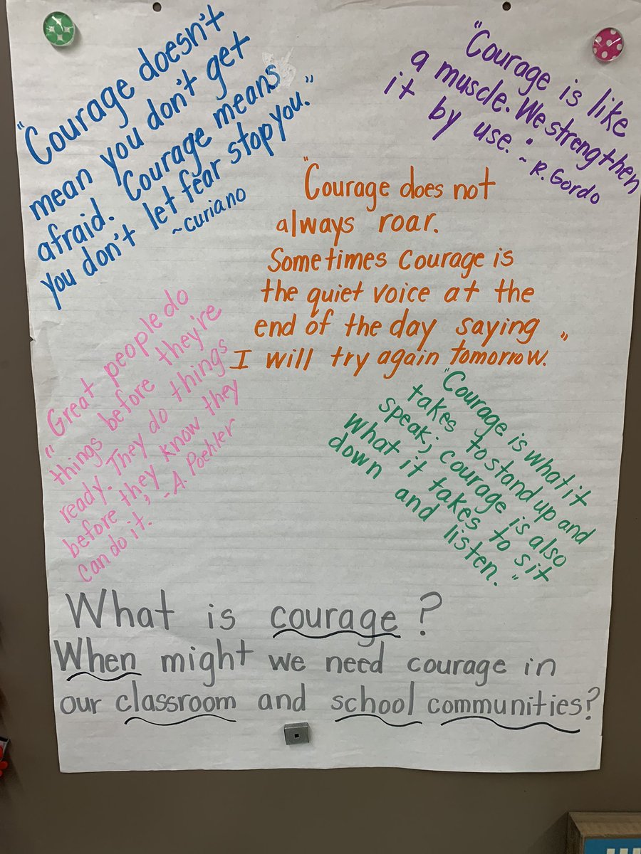 GrundySecond's tweet photo. Today our class spoke about courage and when we might need courage in our classroom and community. https://t.co/FNtPa50bmS