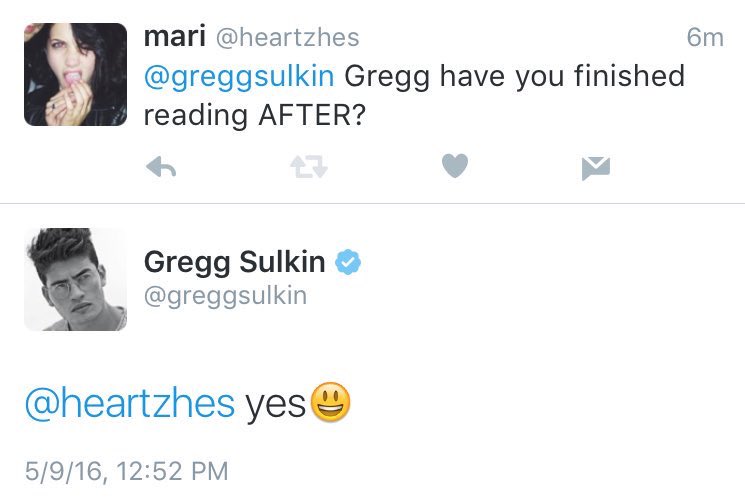 And YES, Gregg Sulkin went to audition to the role of Landon because he found out about after through a manip I did. He even dmed me asking the fans to keep supporting the idea of   #GreggIsOurLandon, and here’s proof that I’m not crazy and he indeed talked to me!