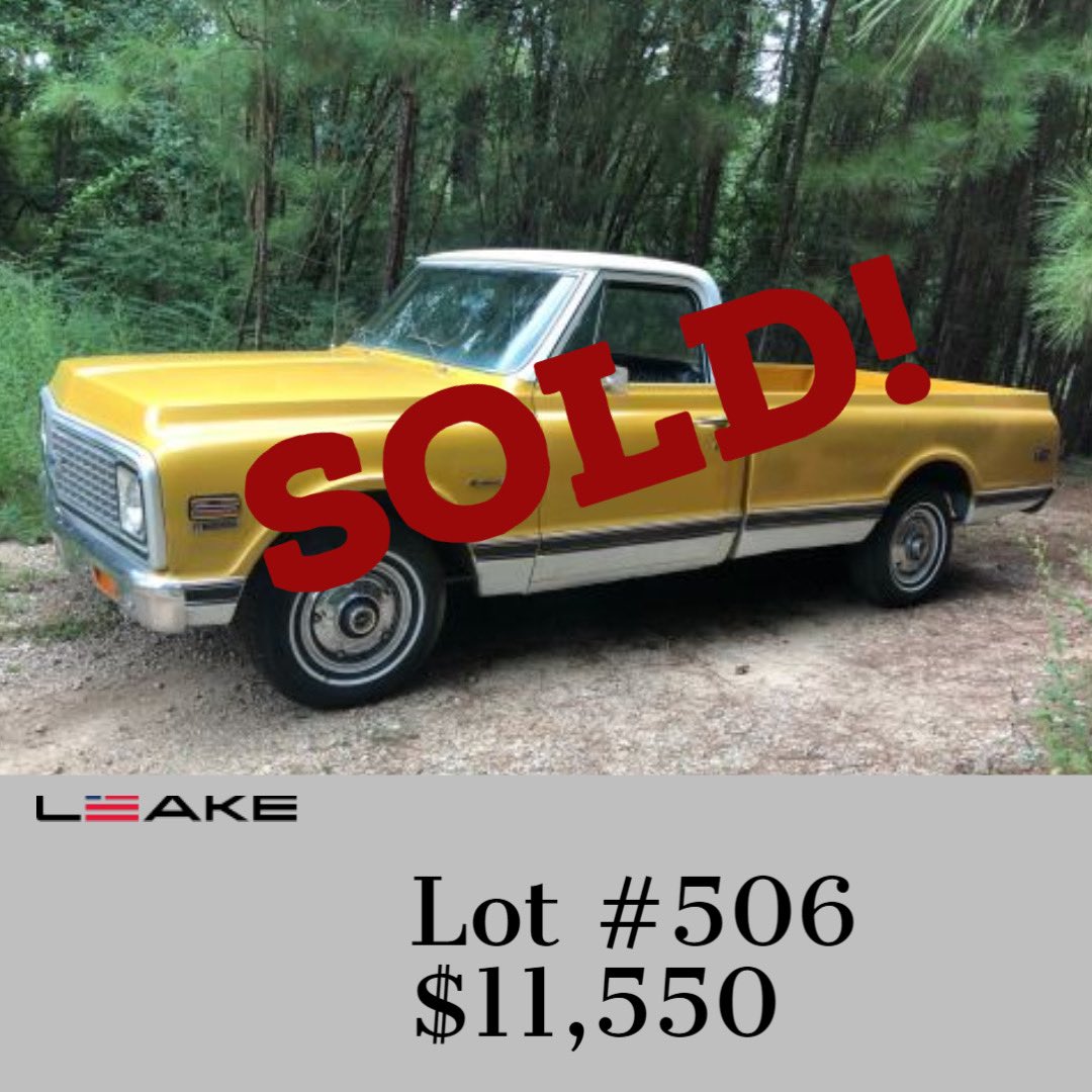 Leakecar's tweet photo. SOLD - this ‘72 Chevy C10 pickup at today’s virtual auction!  #chevy #c10 #pickup #auction #ritchiebros #leakecar https://t.co/1jQzOP24ic