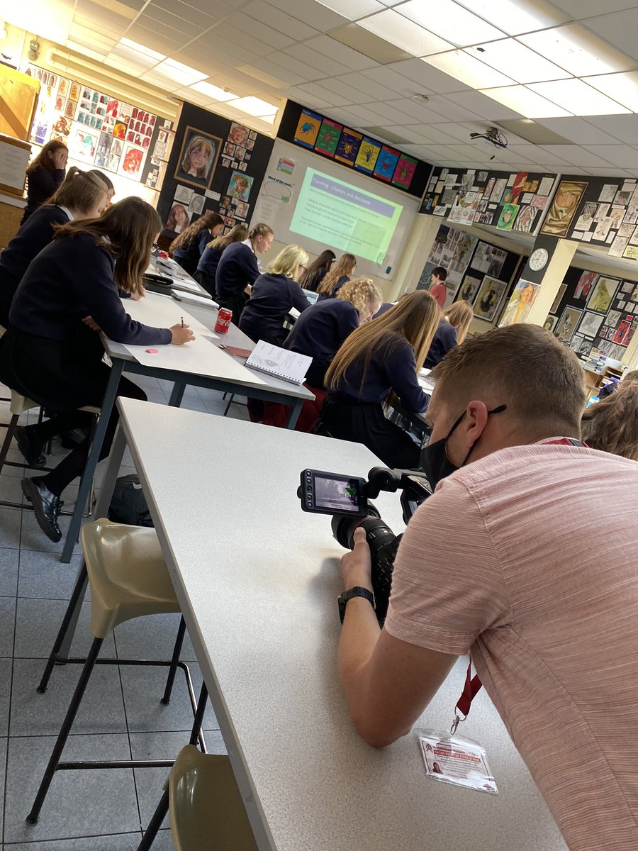 AHSArtsAward's tweet photo. A great first day filming for our @AHSYork virtual open evening! Thanks to all involved. Wonderful to see students across the school enjoying lessons! More tomorrow... https://t.co/EbEUXB48tY