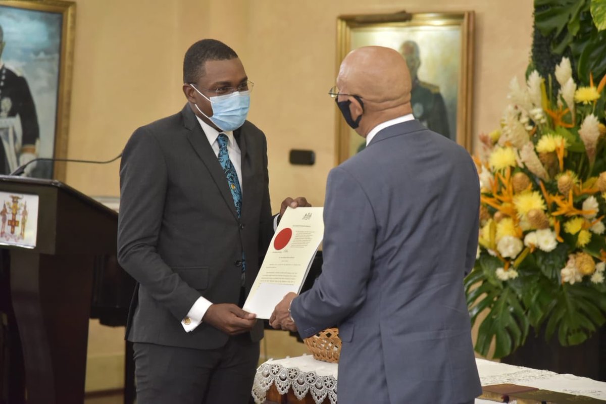 honbrogadjm's tweet photo. Hon. Robert Morgan will now serve as Minister of State, Ministry of Education, Youth and Information. #mosthonbrogad https://t.co/tFSt7yIVj4
