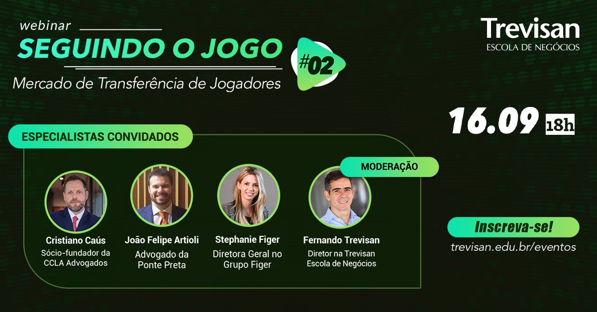 Qual a estratégia que os clubes devem buscar para capturar valor de alguns atletas sem perder competitividade? Como agir em período de escassez econômica como o atual? Como deve ficar este mercado durante e após a pandemia? Participe: https://t.co/so3NCMBG3U
#marketingesportivo https://t.co/y4MGsS4rF5