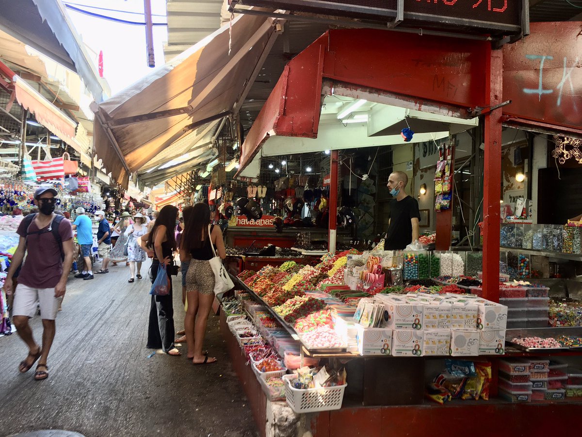 SweetTelAviv's tweet photo. #Masks 😷😷in the #market so we don’t get all  #Shouk up! Pre #lockdown #shop in #TelAviv 😎🇮🇱 https://t.co/1ZYpX9Yid4