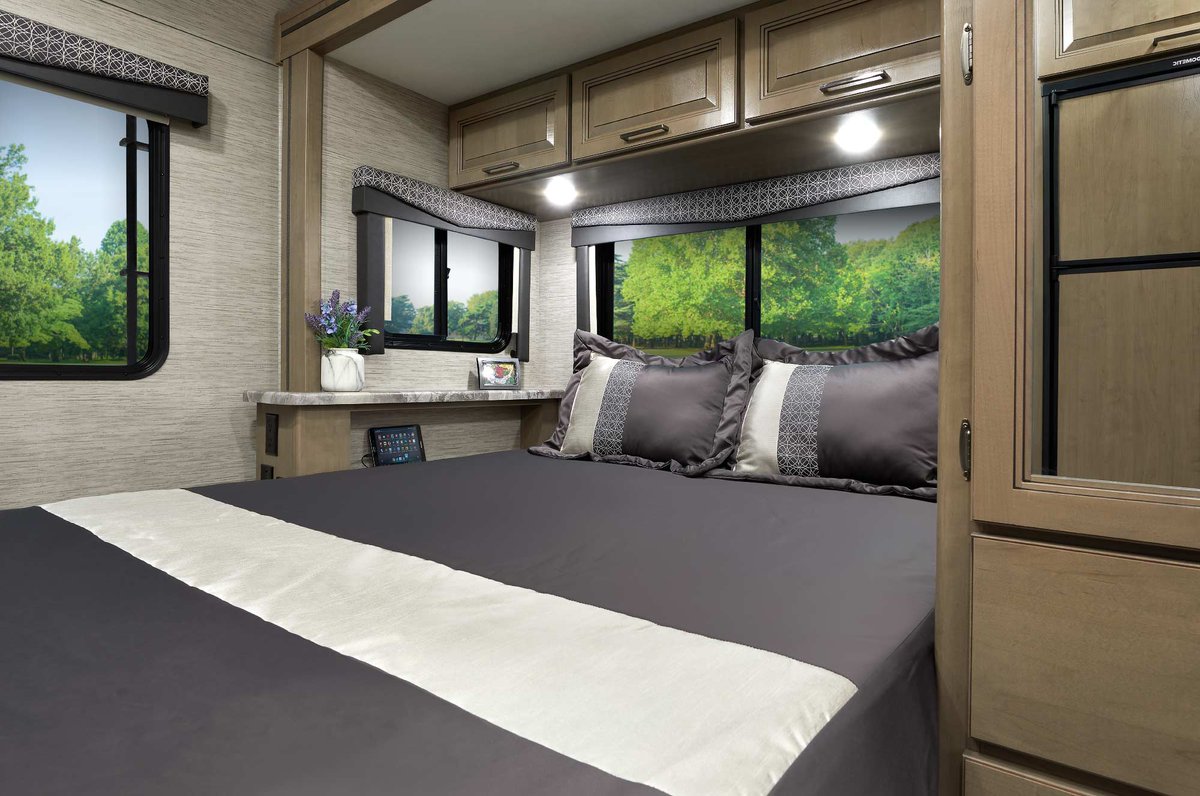 ThorMotorCoach's tweet photo. Introducing today's featured floor plan, the Four Winds Sprinter, 24BL, shown here in the Nautical Blue interior with Irish Maple high sheen cabinetry. For more details, including pricing information go to: https://t.co/rGFPQSwII3. https://t.co/n6T5vsAQTu