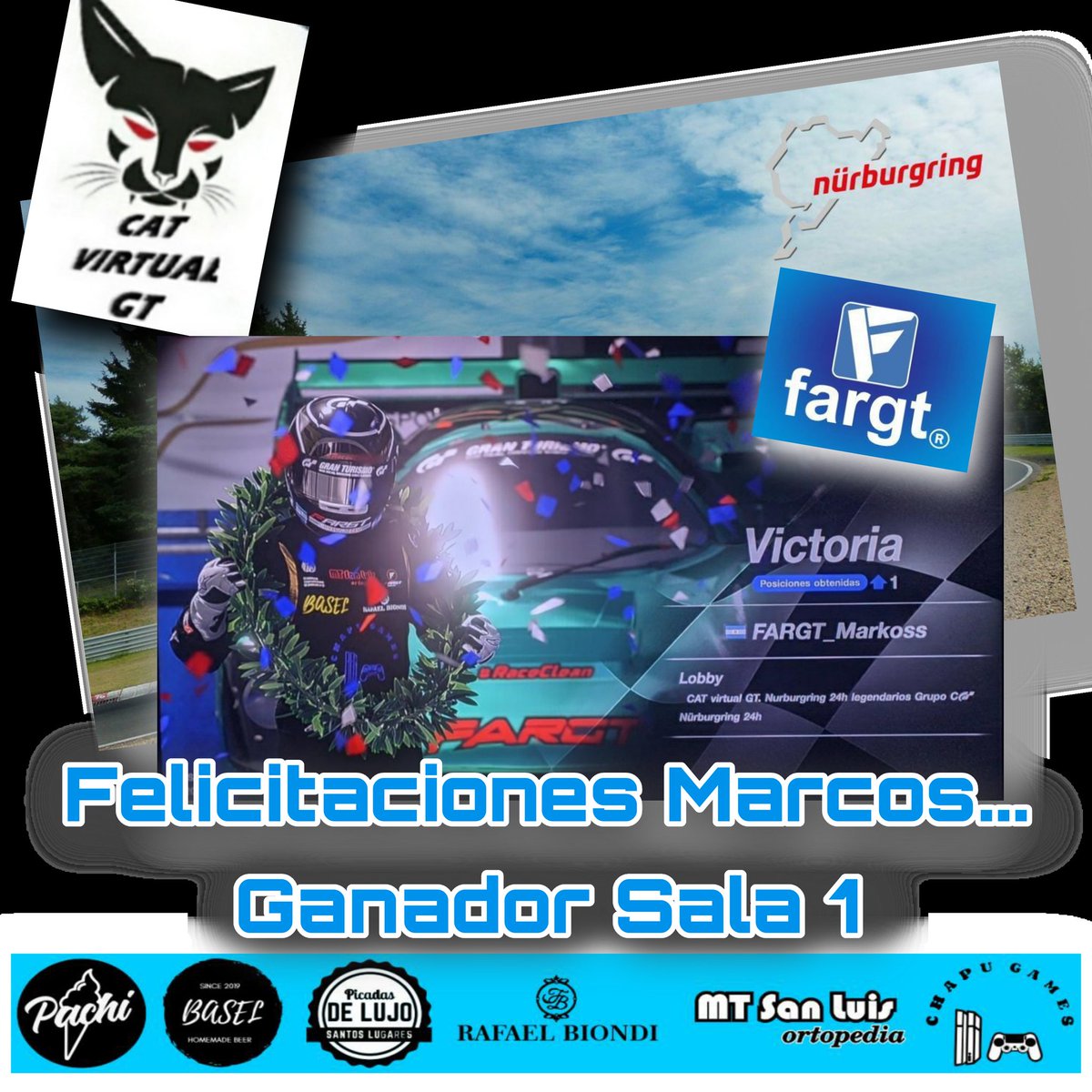FargtOficial's tweet photo. TORNEO CAT VIRTUAL GT ENDURANCE
NΓRBURGRING NORDSCHLEIFE 24 HRS
FELICITACIONES MARCOS.
πππππππππ₯
@FargtOficial
@thegranturismo
#Correlimpio
#QuedateEnCasa https://t.co/tAAGJv3ELM