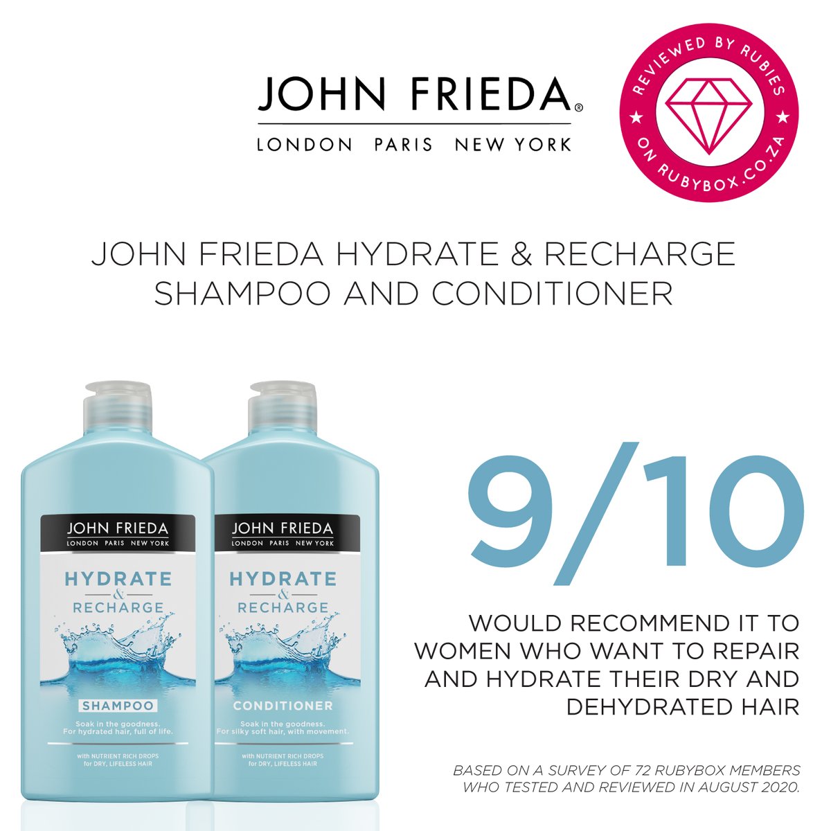 rubybox_beauty's tweet photo. Formulated to keep dry locks hydrated from within! Read more about why rubies are loving the John Frieda Hydrate and Recharge shampoo and conditioner!💧💙 https://t.co/6wYvMvfzEV
#rubybox #rubyboxhydrate #hydrateandrechargeSA #JohnfriedaSA @JohnFriedaSA https://t.co/h8lWp4BNtc