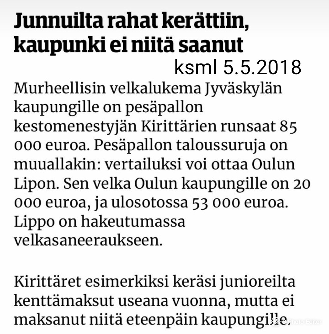 Tuplahaava's tweet photo. @emma_nieminen @NalleViljanen @LassiSiljanto Toivottavasti yltäkylläisyydestä heruu myös lyhennyksiä @JKLn_kaupunki ja ennekaikkea junnut joita käytetty pankkina, kuten @ksmlfi pari vuotta sitte uutisoi
#pesis #fyrkkaaon https://t.co/m67Zq9vJKr
