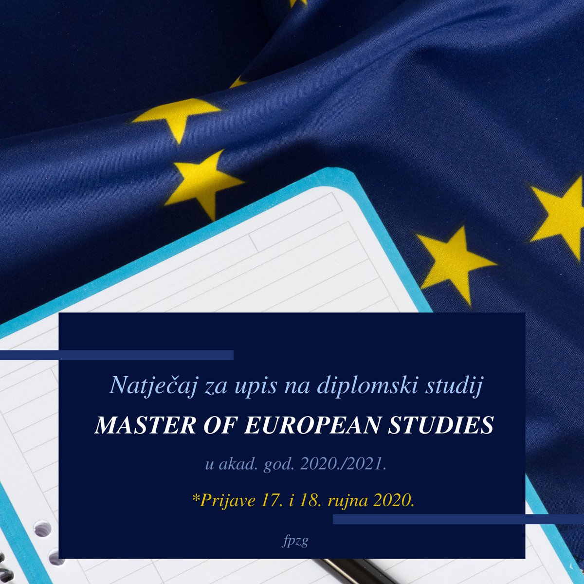 ⏳Upisi na Master of European Studies u akad. god. 2020./2021. traju još samo do petka! 
Sve informacije o jednogodišnjem magisteriju dostupne su na poveznici: fpzg.unizg.hr/?@=2ex5t#news_…