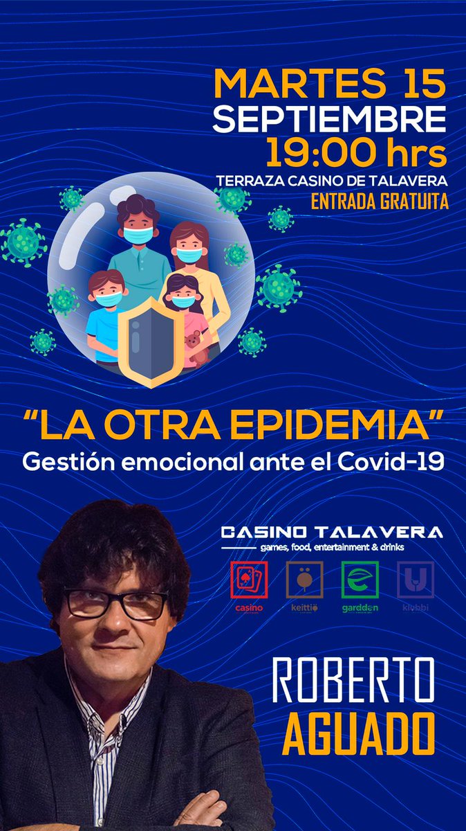 lavozdeltajo's tweet photo. 📌 #TALAVERA | @RaguadoR te ayuda a gestionar las emociones en tiempos de pandemia

✅ Ofrece este martes en la terraza del Casino de Talavera la charla: 'La otra epidemia', gestión emocional ante el #COVID19

👉 Más información en @vozdeltajo 
 https://t.co/aeg3Ymz5Rp https://t.co/nQoAtR4SZ5