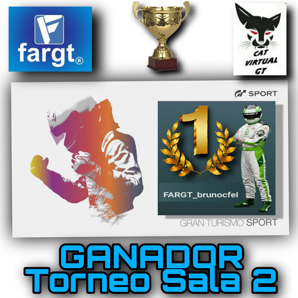 FargtOficial's tweet photo. FELICITACIONES BRUNO...
Por la obtenciΓ³n del campeonato SALA 2 TORNEO
CAT VIRTUAL GT ENDURANCE
Seguimos Creciendo...ππ
@FargtOficial
@thegranturismo
#Correlimpio
#QuedateEnCasa https://t.co/LWIqJyQXwR