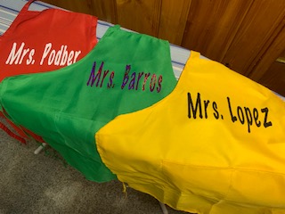 PS56Queens's tweet photo. We are ready for our students to return! Our staff aprons match our Cohort Colors! Cohort A is Red ❤️, Cohort B is Yellow 💛and Cohort C is Green 💚#SCEWP #bethepossibility @District27NYC https://t.co/1n1jRtvKW7