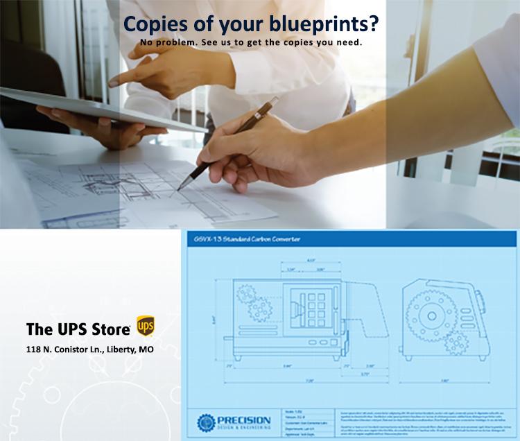 When you need really large prints like blueprints, we can do it. See us. We love to help. #blueprint #largeprints #weprint #LibertyMO #upsstore