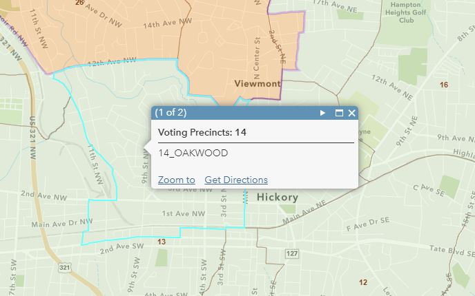 5. More on the precincts, which are what set these maps apart from most other district maps out there. You need to zoom in to see the  #precinct boundaries and their labels. Clicking on an individual precinct should also bring up the precinct name.