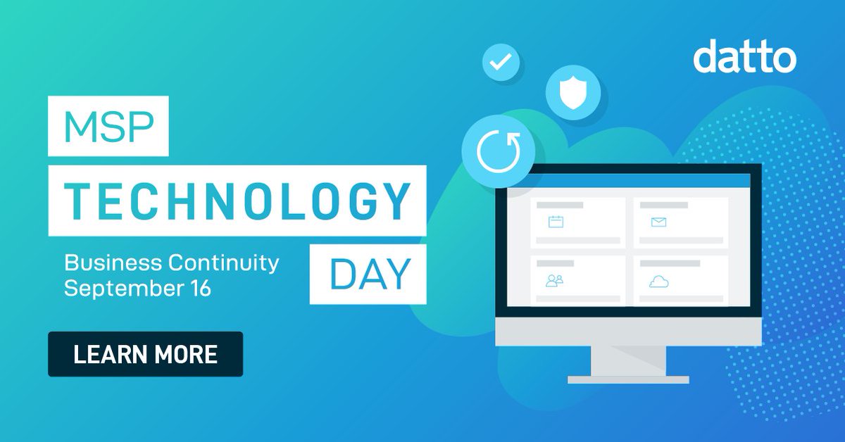 Catfgarrett's tweet photo. Register for Datto's MSP Technology Day https://t.co/vIaeUV340b and hear Bob Petrocelli, Datto CTO, share how upcoming trends will affect MSPs and the businesses they support. #DattoMSPTechDay https://t.co/kLIgM1sZAy https://t.co/DNyi6Llh0k