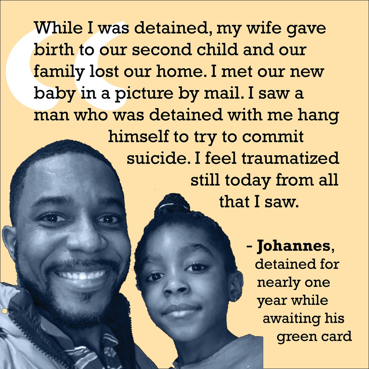 Johannes is one of NIJC’s many clients who have had their lives disrupted by needless ICE detention, when he spent almost a year incarcerated while waiting for his green card