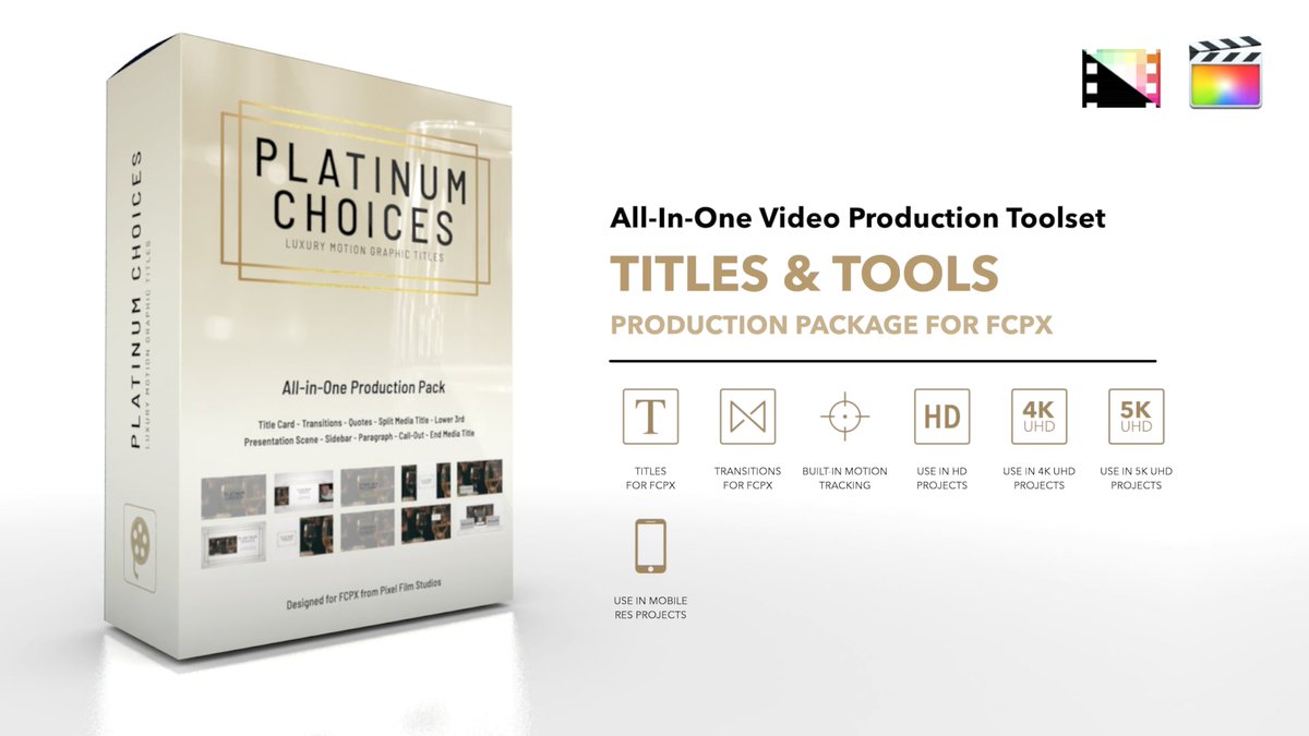 PixelFilmStudio's tweet image. 💎 Platinum Choices - All-in-One Production Package for Final Cut Pro!

store.pixelfilmstudios.com/product/platin…

#FasterBetterNow #ProductionPackage #Plugin #Plugins #FinalCutPro #FCPX #FinalCutProX #FinalCutProPlugin #FCPXPlugin #FinalCutProPlugins #FCPXPlugins #VideoEditing #PixelFilmStudios
