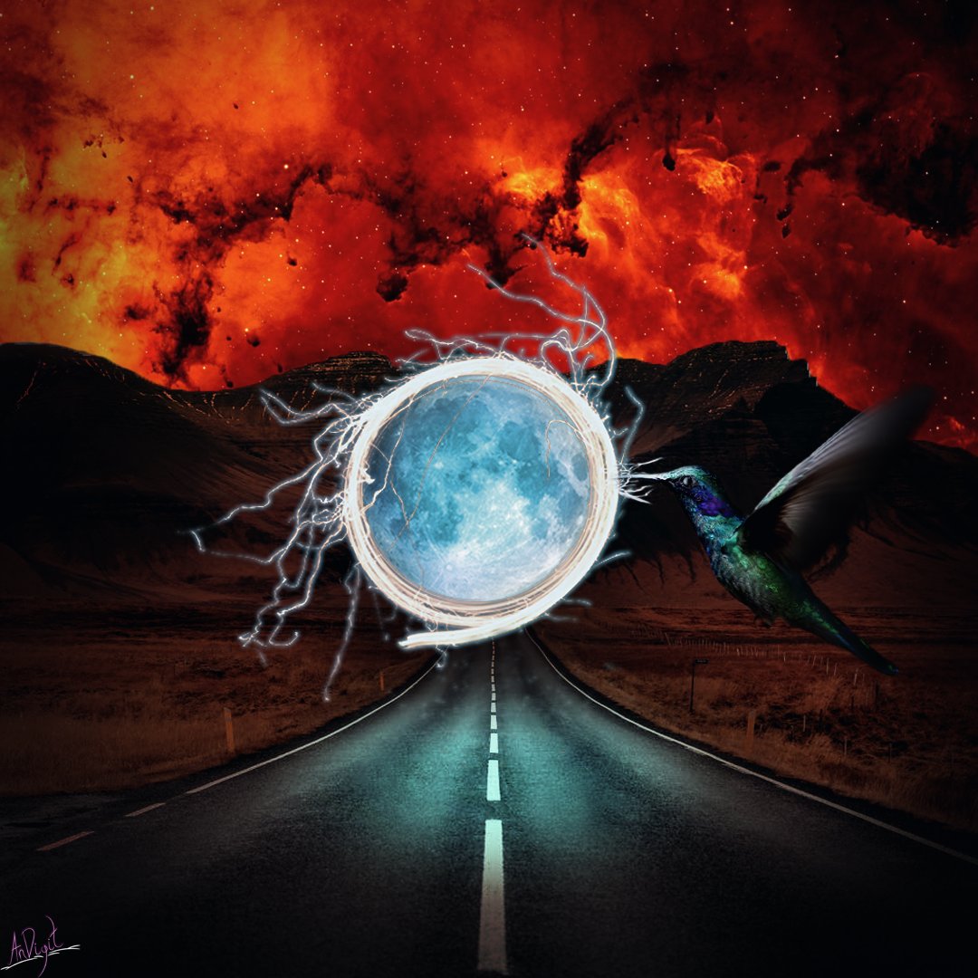 an_digit's tweet photo. Hummingbird of the Moon

Original size and the parts: https://t.co/EY0MCO92uz

#digitalart #photoshop #hummingbird #moon #fantasy #mysterious #mountains #road #space #ring #portal #bird #nature #miracle #redsky #space #lighting #blue #electricity https://t.co/kjISsYHbxB