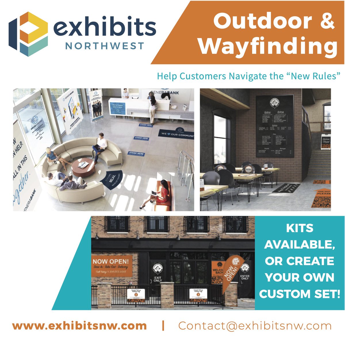 Outdoor and indoor way-finding to help your guests navigate safely. #signs #safetyfirst #wayfindingsignage