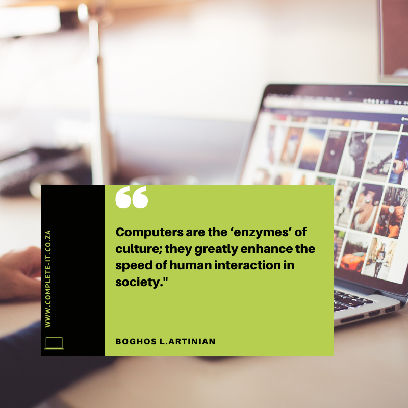 CompleteITCT's tweet image. Computers are the ‘enzymes’ of culture; they greatly enhance the speed of human interaction in society."

#computerquotes #completecomputers #computerinspiration #inspirationalquotes #inspiredbynerds #geeksunite #computers #computerlove #gamer #techie #computerit #technicians