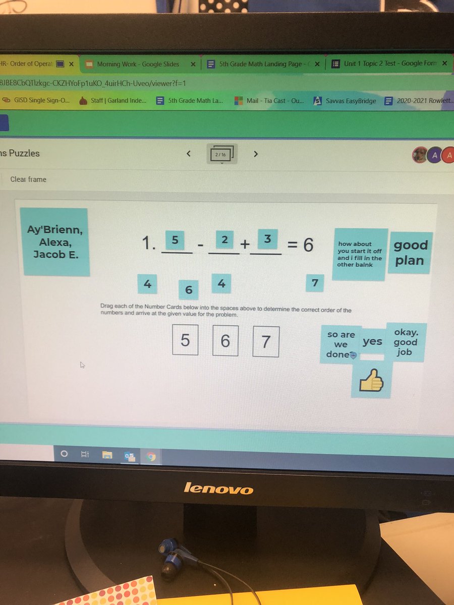 5thRowlett's tweet photo. Collaborating with Jamboard #orderofoperations #rowlettelementarysurvivors @Rowlett_Bobcats https://t.co/TkIxMgpOb6