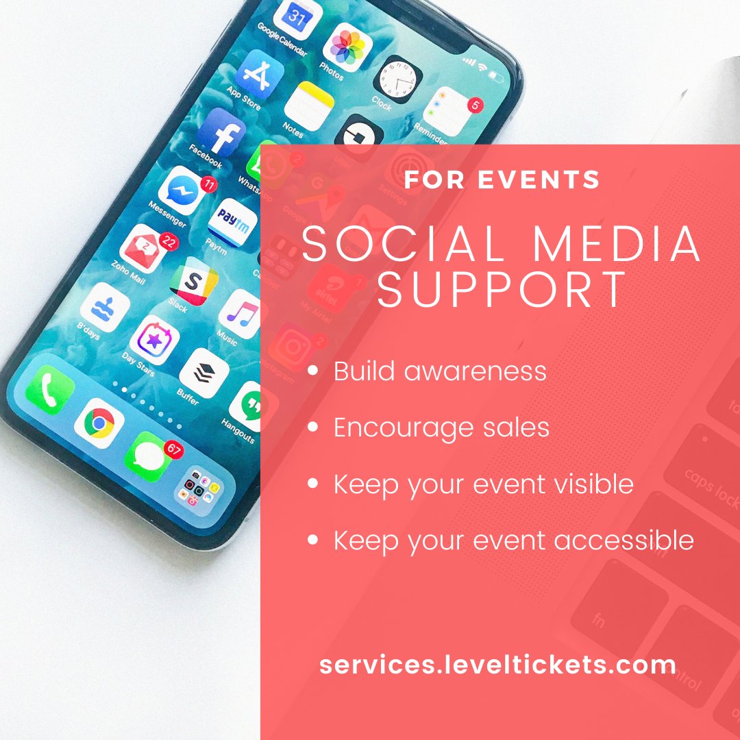 📲We offer active promotion on the main social media platforms that runs alongside your existing social media drive, easy social shares that increases reach and capturing data.📲
#️⃣
#socialmediamarketing #socialmediacampaign #onlinetickets #eventpromotion
#levelticketslive